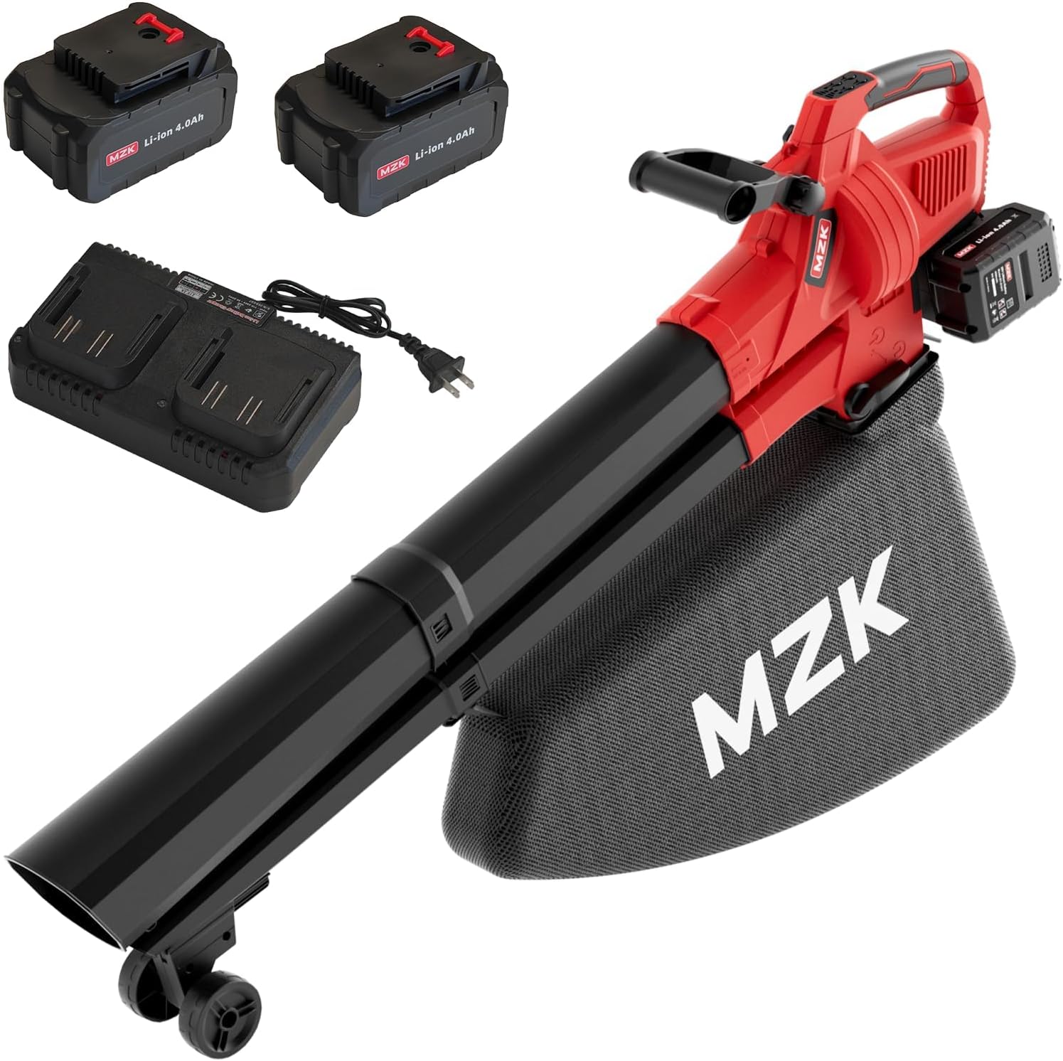 Detalle de MZK H6618 40V Leaf Vacuum Mulcher, 700 CFM Cordless 3-in-1 Blower