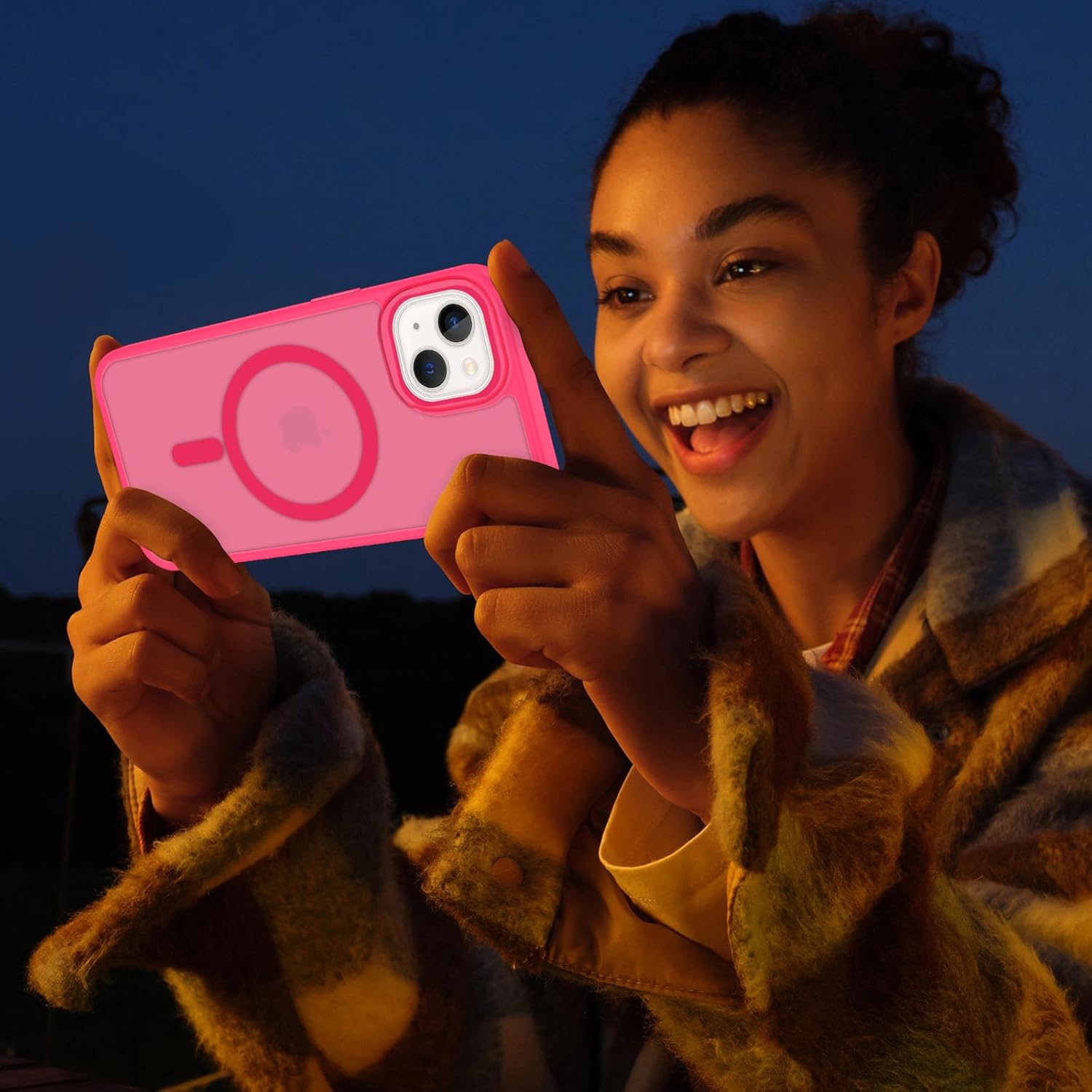 Thumbnail 6 de XTCASE Coque iPhone 13 Magnétique – Rose Rouge, dos translucide mat