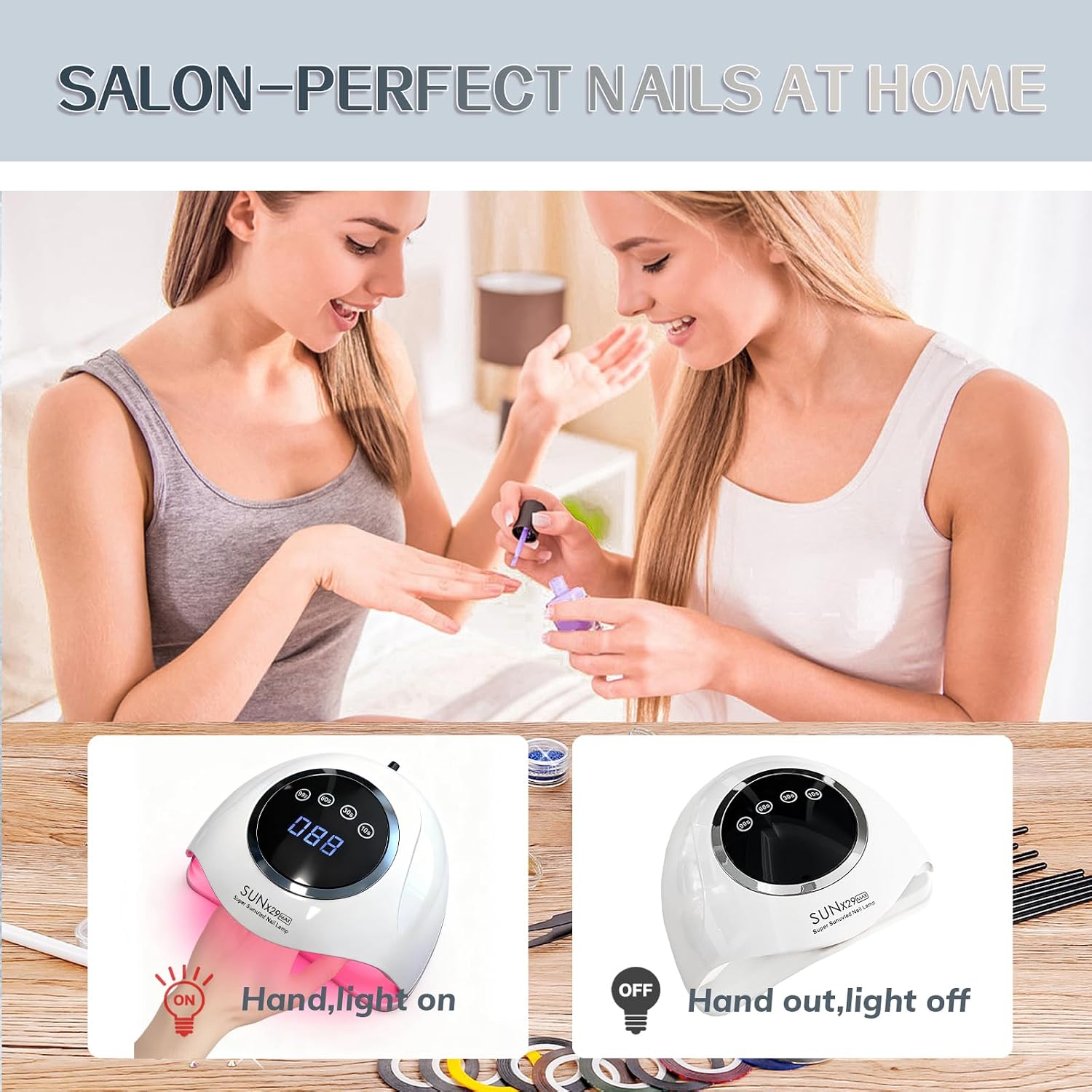 Thumbnail 6 de Lampe à ongles LED UV professionnelle 500 W avec 90 LED – capteur intelligent et 4 minuteries