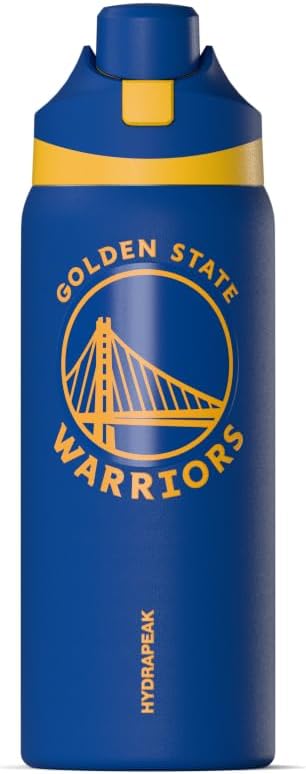 Detalle de Hydrapeak x NBA Golden State Warriors 32 oz Oasis Insulated Water Bottle with Push-Button Chug Lid