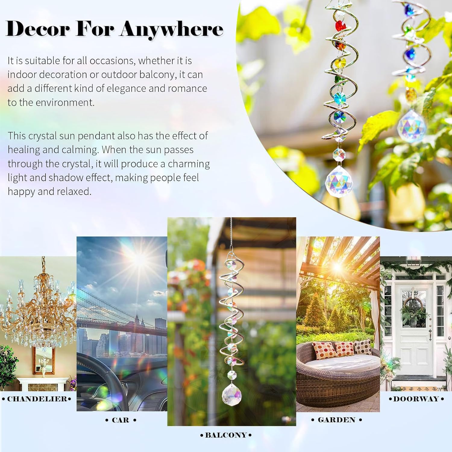Detalle de Sun Catcher Crystal 47 cm wind spinner