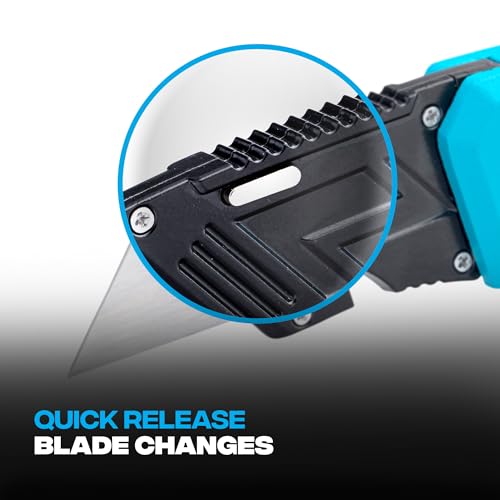 Detalle de OX Tools P224301 Pro Heavy Duty Fixed Blade Folding Knife, Blue / Black