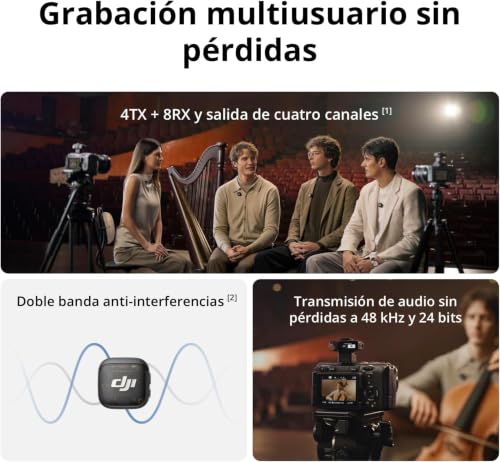 Detalle de DJI Mic 3 (2 TX + 1 RX + Estuche de Carga) – micrófono inalámbrico para vlogs y entrevistas