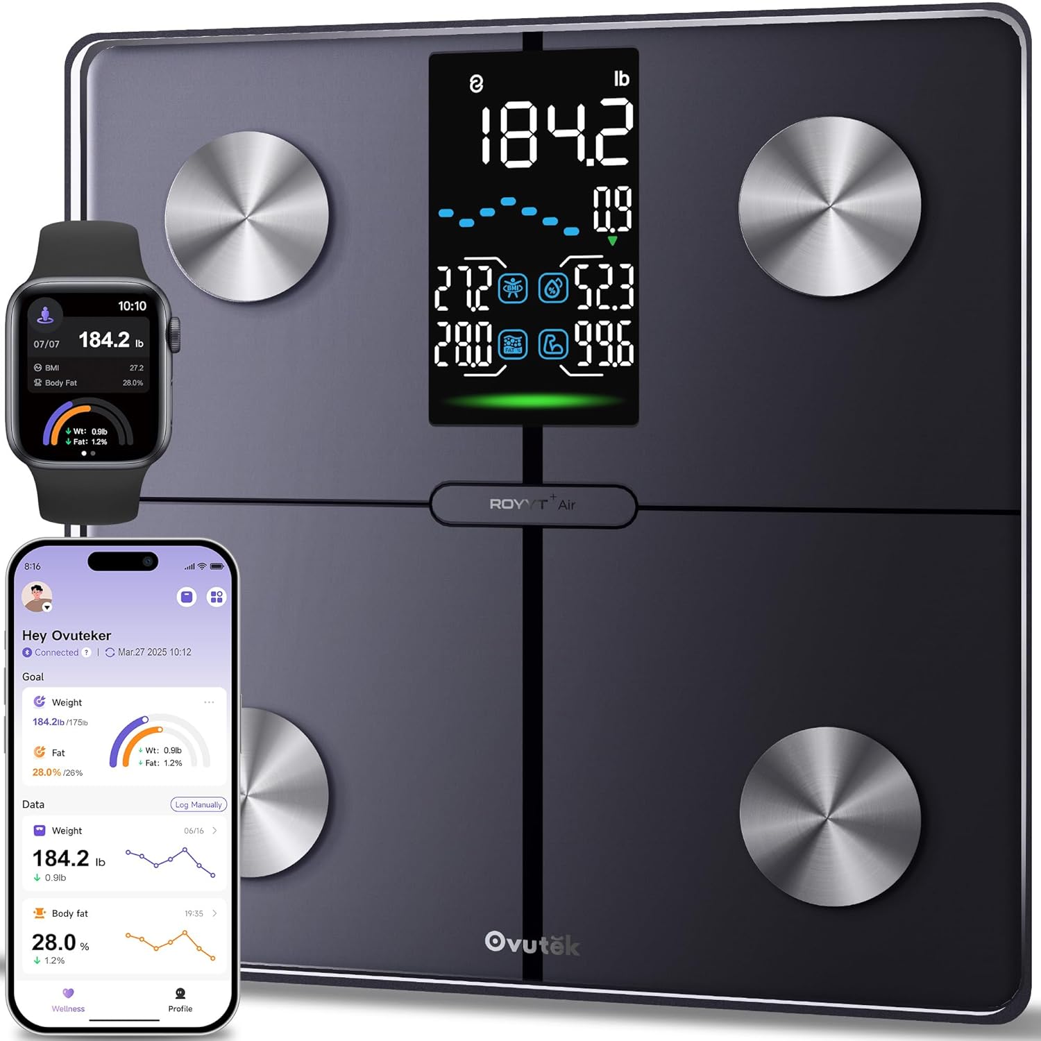 Detalle de Smart Scale for Body Weight with 14 Health Metrics and App Sync