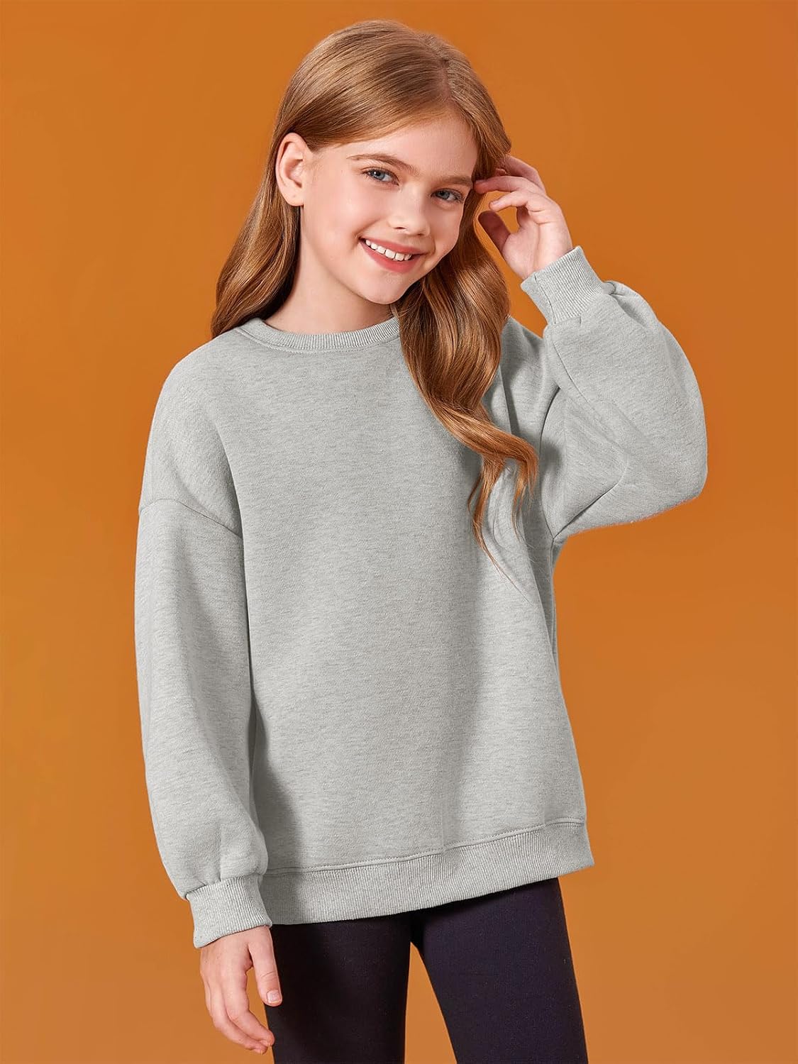 Detalle 2 de Haloumoning sweatshirt voor meisjes, oversized met ronde hals en lange mouwen