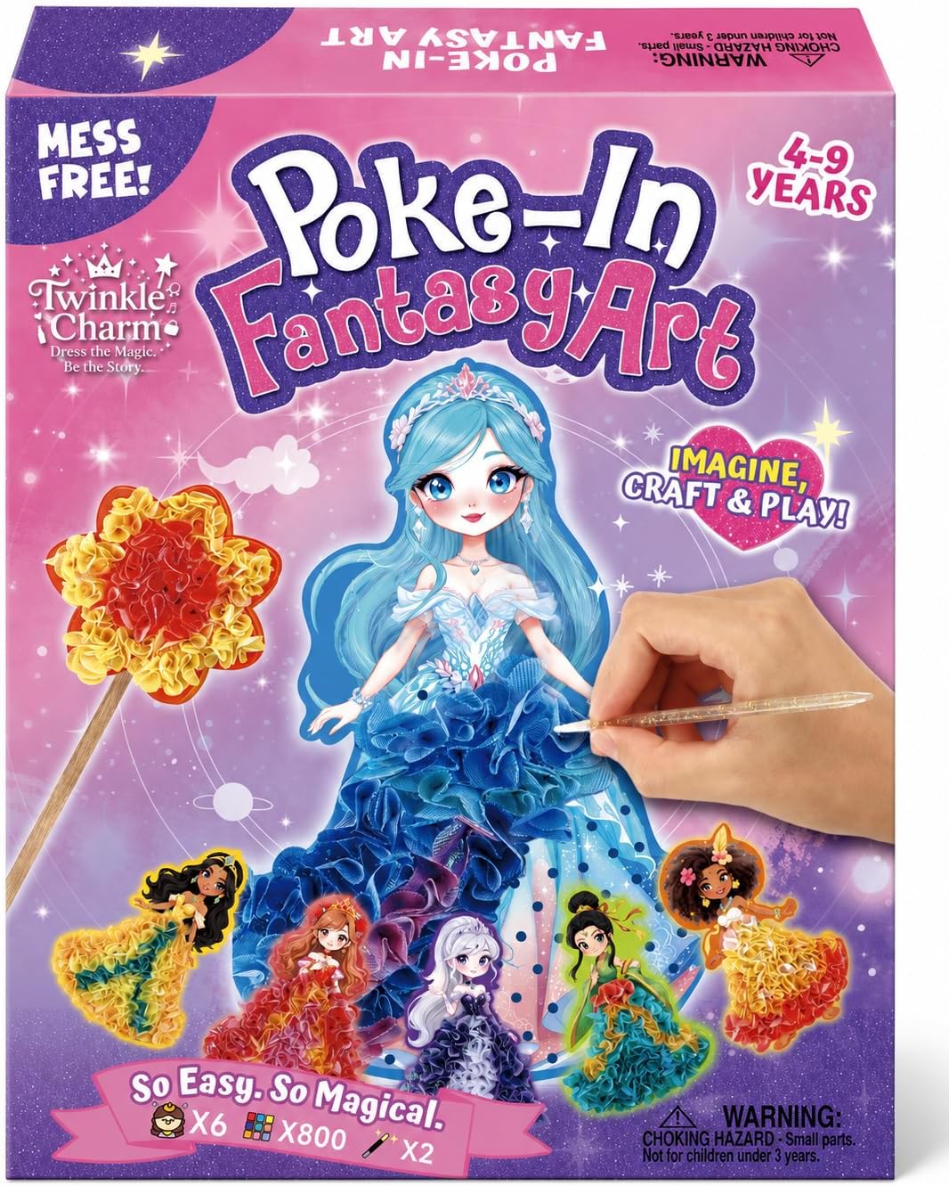 Detalle de TwinkleCharm Princess Flower Craft Kit – 6 Named Princesses with 800+ Fabric Flowers