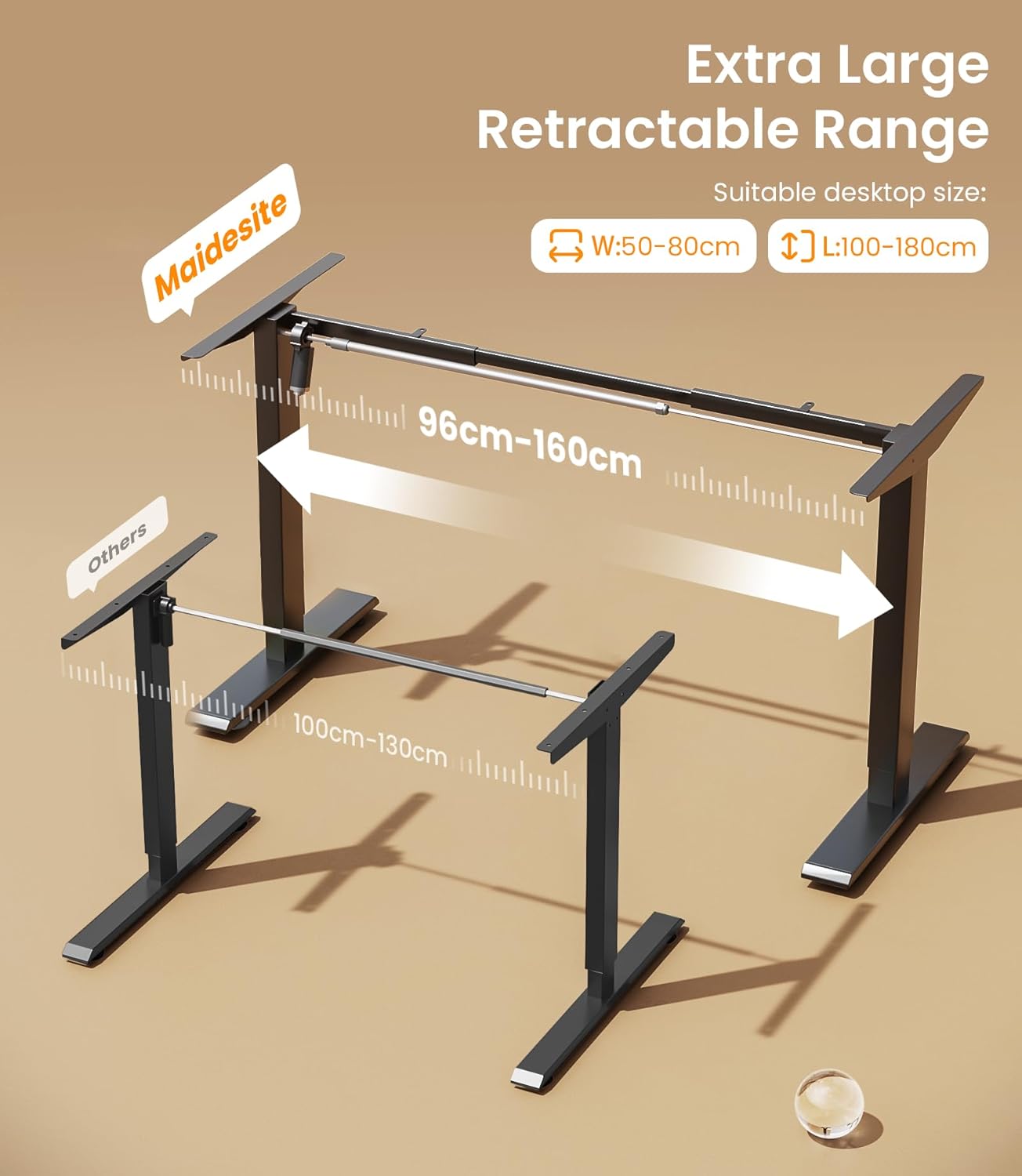 Thumbnail 2 de MAIDeSITe Height Adjustable Desk Frame 72–120 cm