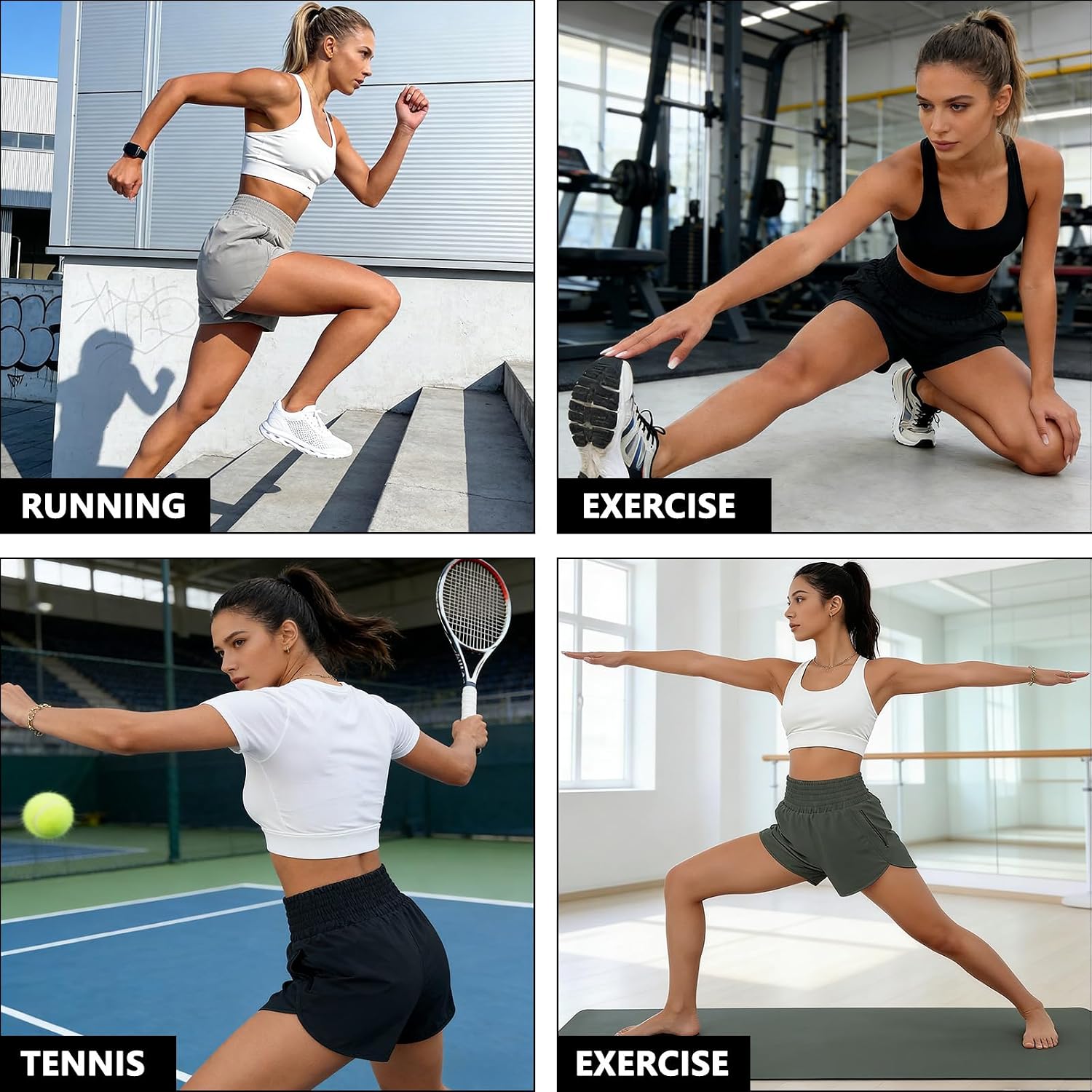 Thumbnail 6 de JiaYouLC Women's 2 in 1 Running Shorts with One-Side Pocket – Quick-Dry, Lightweight and Flexible