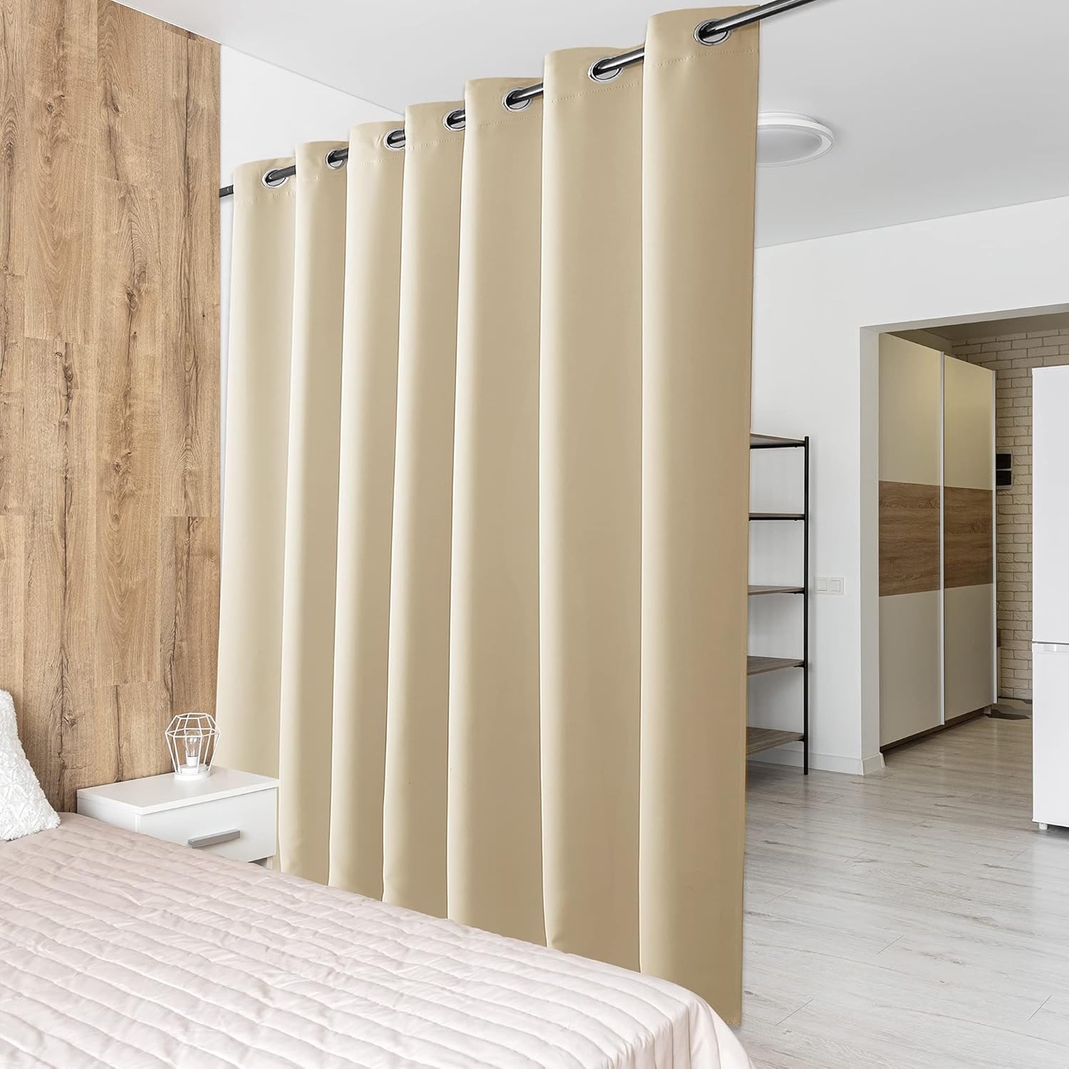 Detalle de PONY DANCE 1 Pezzo Tenda Oscurante con Occhielli (254x210 cm) – Beige Extra Larga