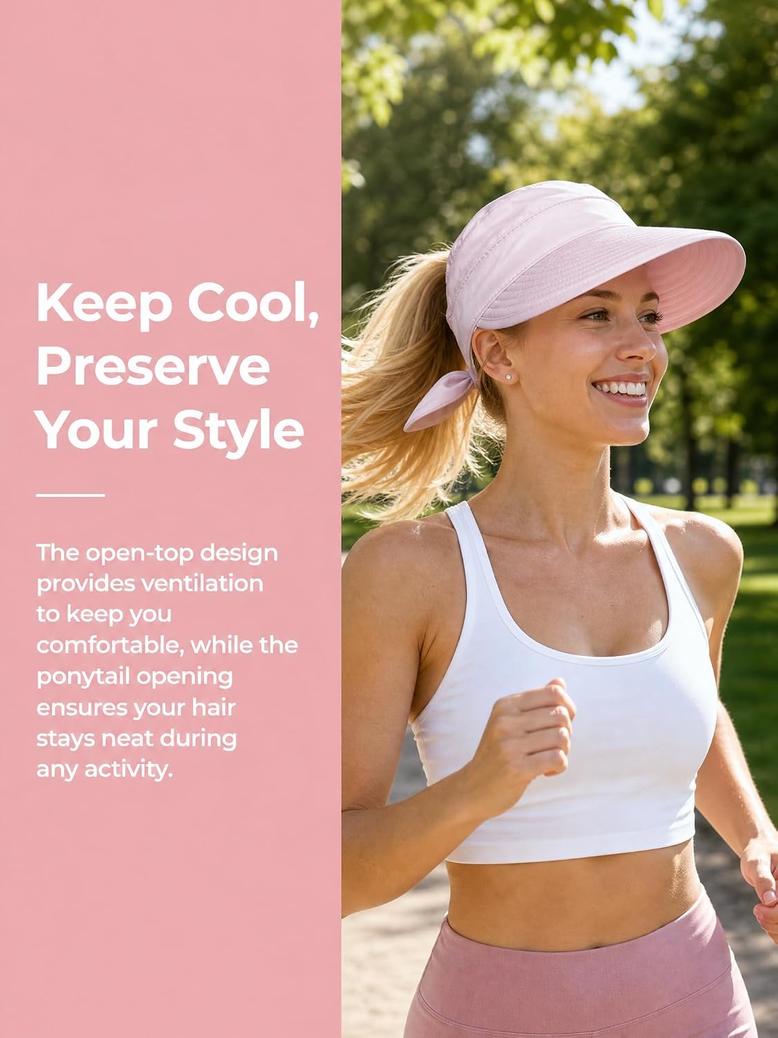 Thumbnail 6 de AlturaGo 2-in-1 Women's Sun Hat and Visor, Ponytail-Friendly, Quick-Dry