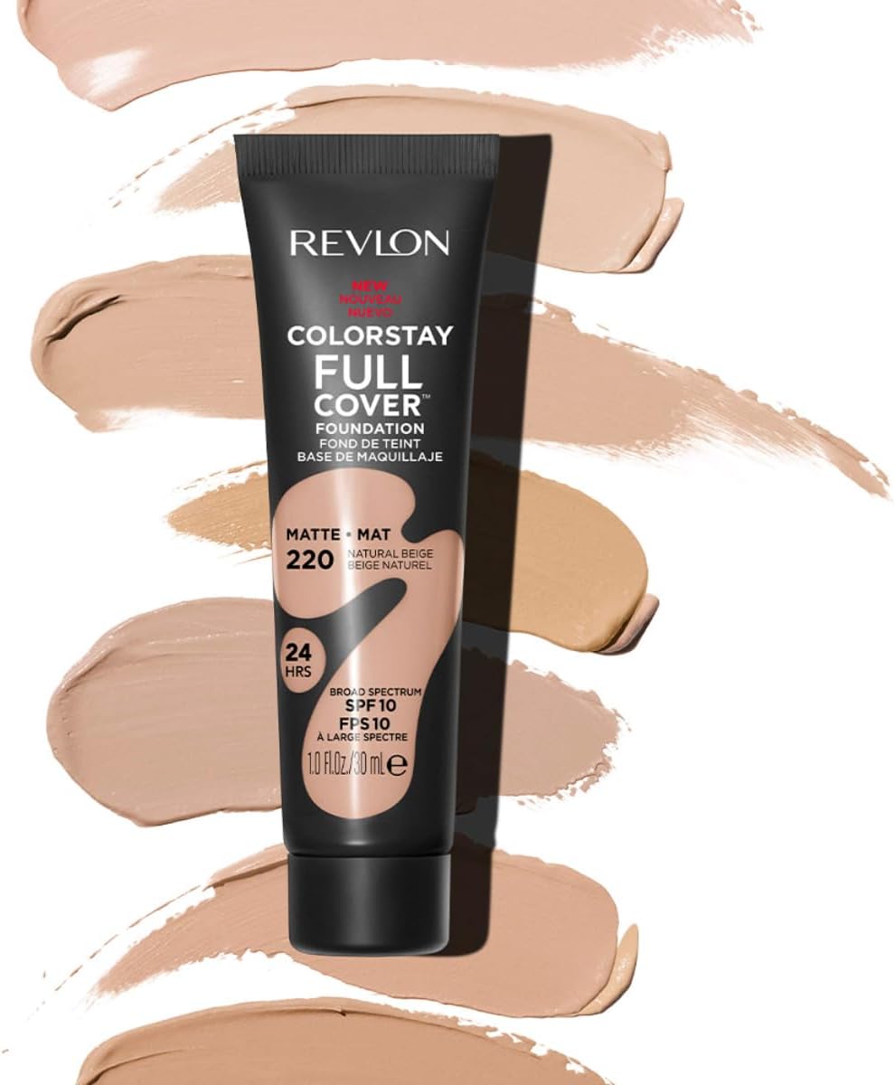 Detalle de Revlon ColorStay Full Cover foundation, matt finish, 30 ml, naturlig beige (220)