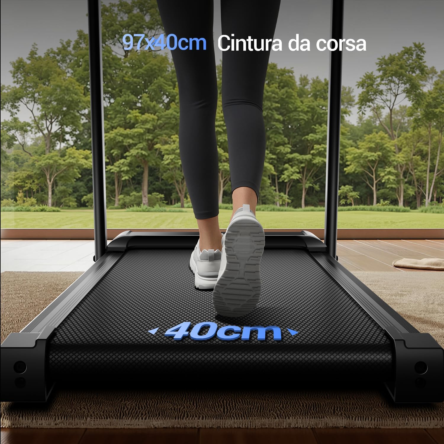 Thumbnail 6 de UMAY Tapis Roulant Salvaspazio con Inclinazione 15% — Motore 3.0 HP, 97x40 cm, Display LED