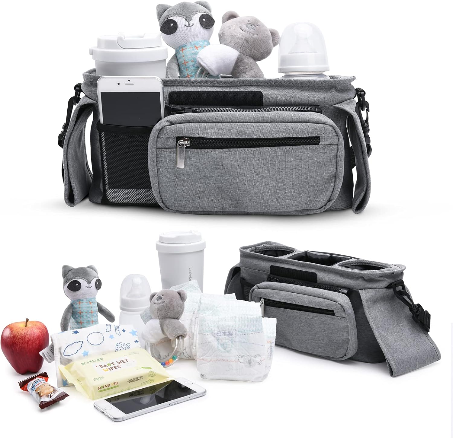 Thumbnail 1 de Momcozy Organizer universale per passeggino con porta bevande, tasca con cerniera e spazi ampi per pannolini e telefoni