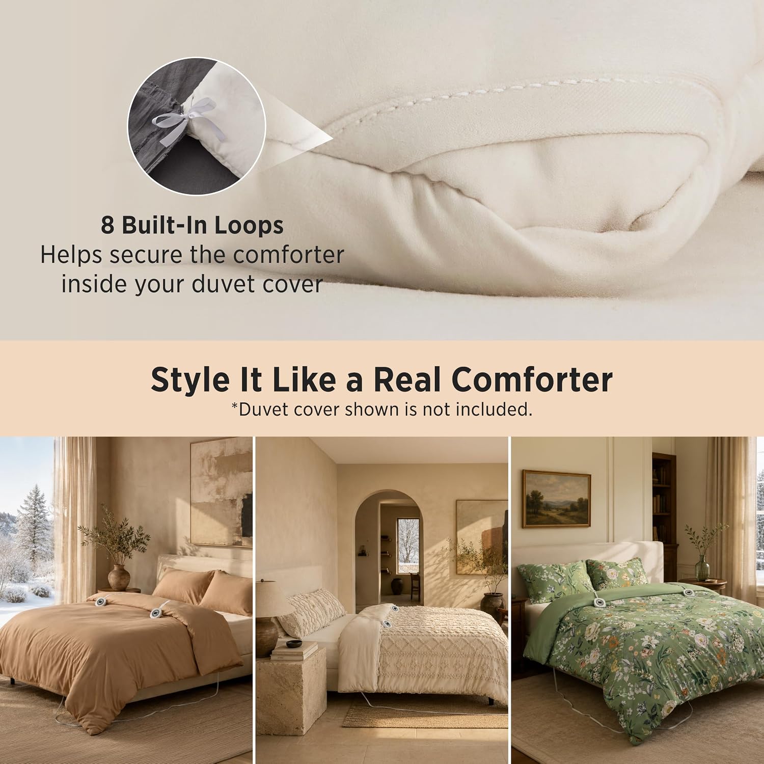 Thumbnail 6 de Bedsure HeatX Heated Comforter, Twin 68" x 88", 10 Heat Settings, Beige