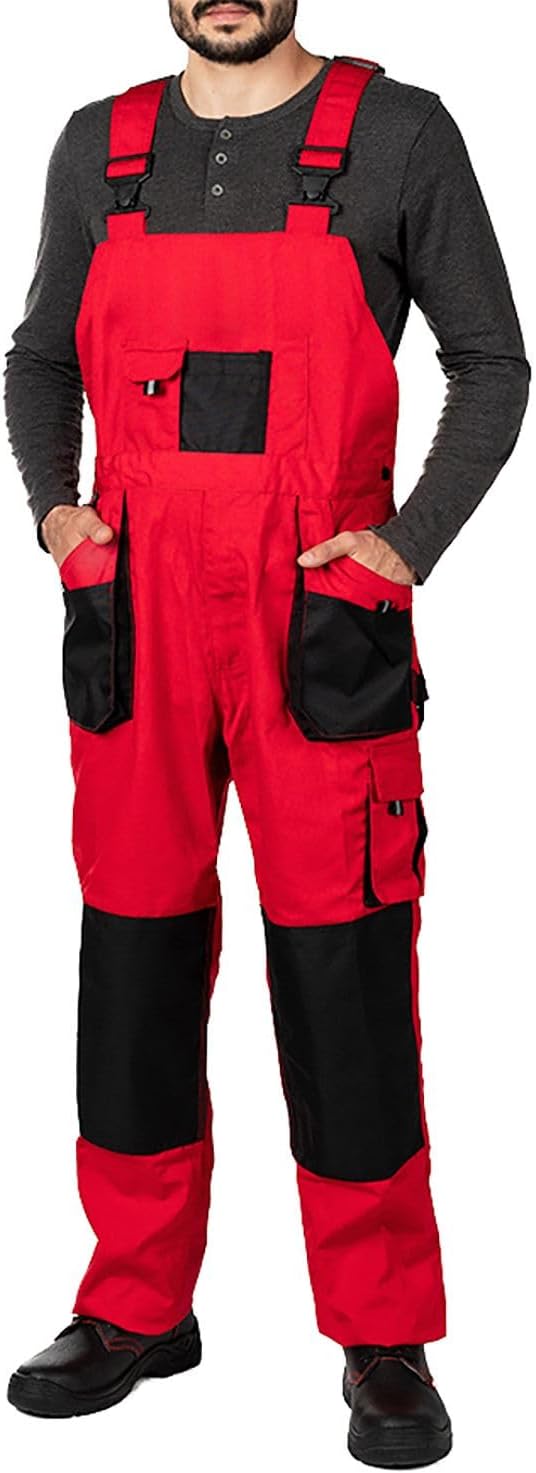 Detalle 2 de MAZALAT Salopette da Lavoro Uomo – Pantaloni con Tasche, Ginocchiere e 3XL