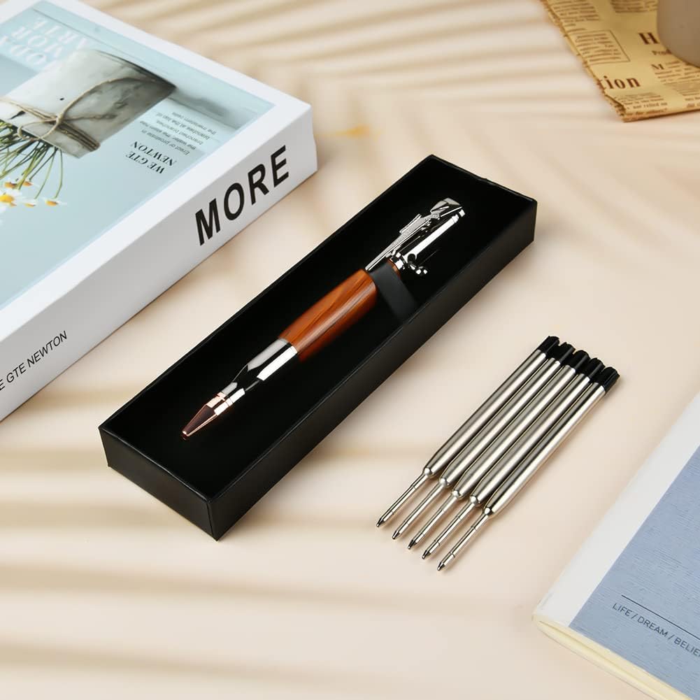 Thumbnail 5 de AUAUY Bolt Action Pen – kulspetspenna med träkorn, metallkropp och 1 mm spets