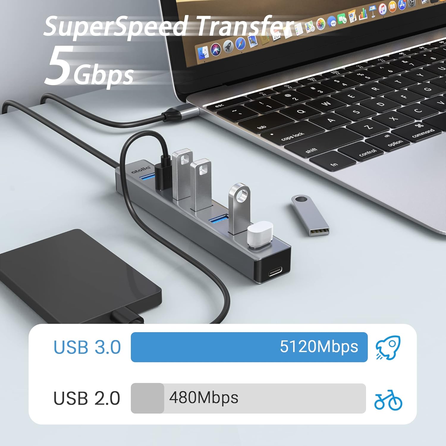 Detalle 2 de atolla 7-Port USB 3.0 Hub with 1m Cable