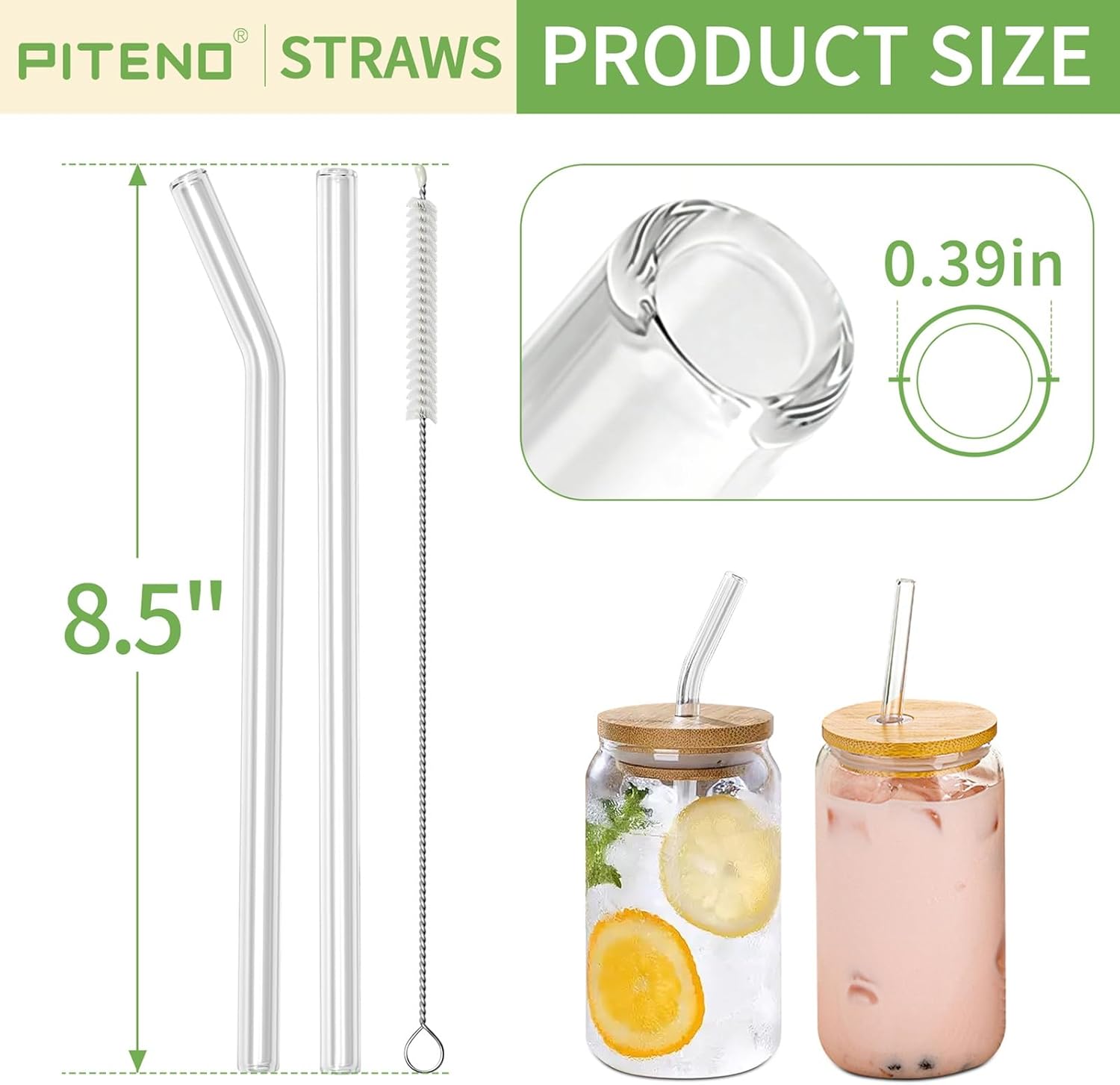 Detalle 2 de Piteno Glass Straws 10 mm