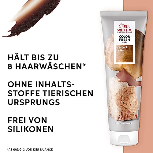Detalle de Wella Professionals Color Fresh Mask Caramel Glaze – Haarkur mit Avocadoöl für mittelblondes bis braunes Haar (150 ml)
