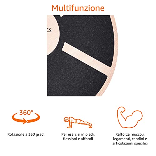 Thumbnail 2 de Amazon Basics Balance board oscillante in legno, Nero