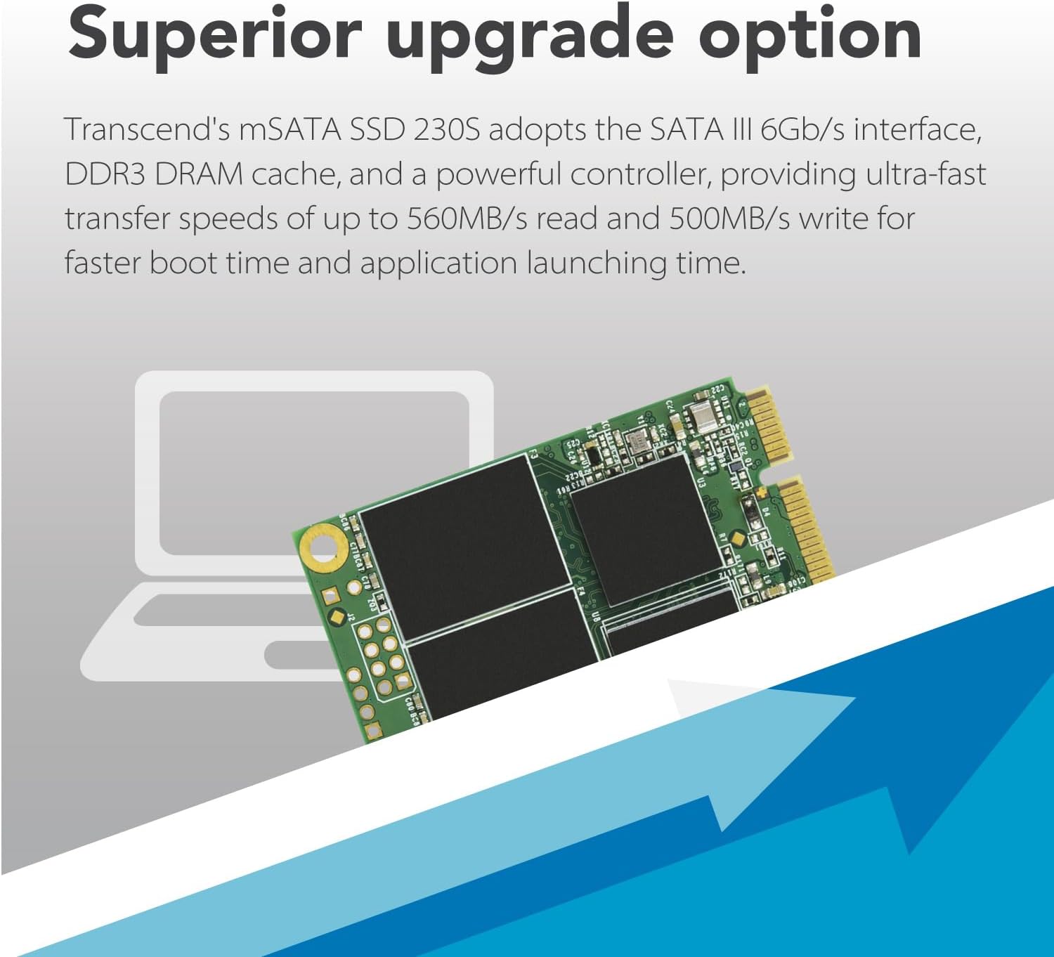 Detalle de トランセンドジャパン 230S Series TS128GMSA230S mSATA SSD 128GB・SATA III 6Gb/s