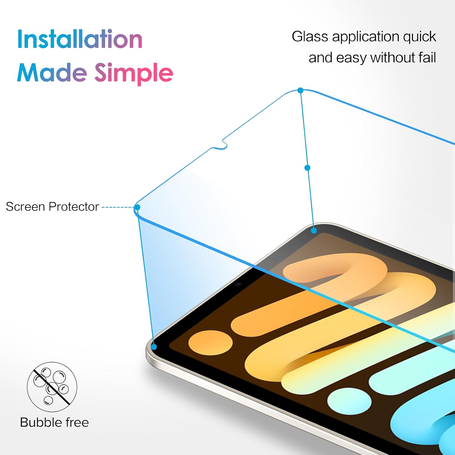 Detalle de Pack de 2 films de protection écran en verre trempé ivoler pour iPad mini 7/6 (8,3 pouces) — dureté 9H, pose sans bulles
