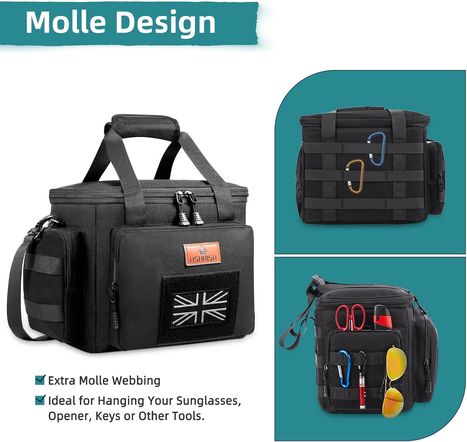 Thumbnail 2 de HSHRISH Lunch Bag for Men: Tactical 13L Insulated Cooler with Detachable Strap