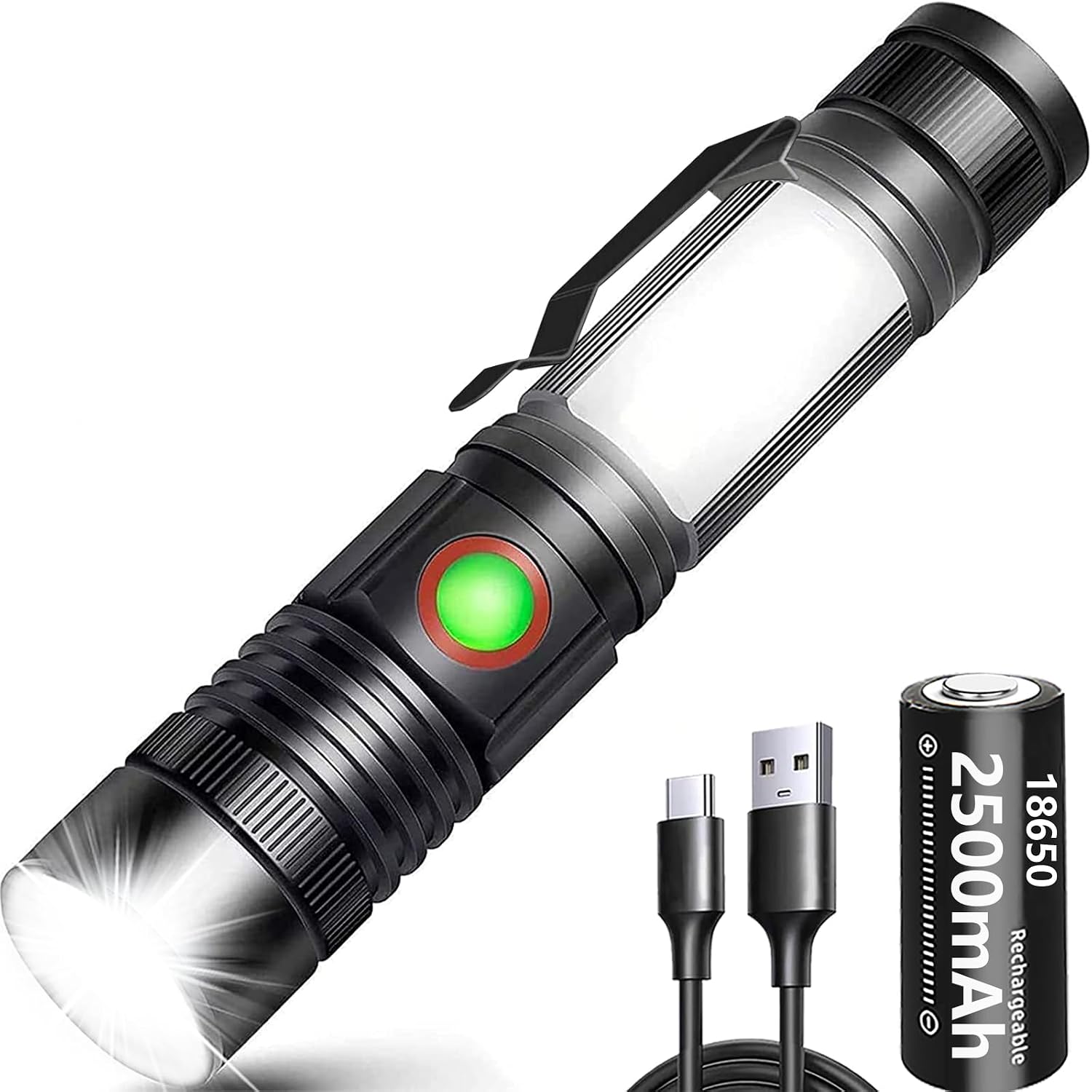 Detalle de REHKITTZ Torch 2000 Lumen rechargeable flashlight