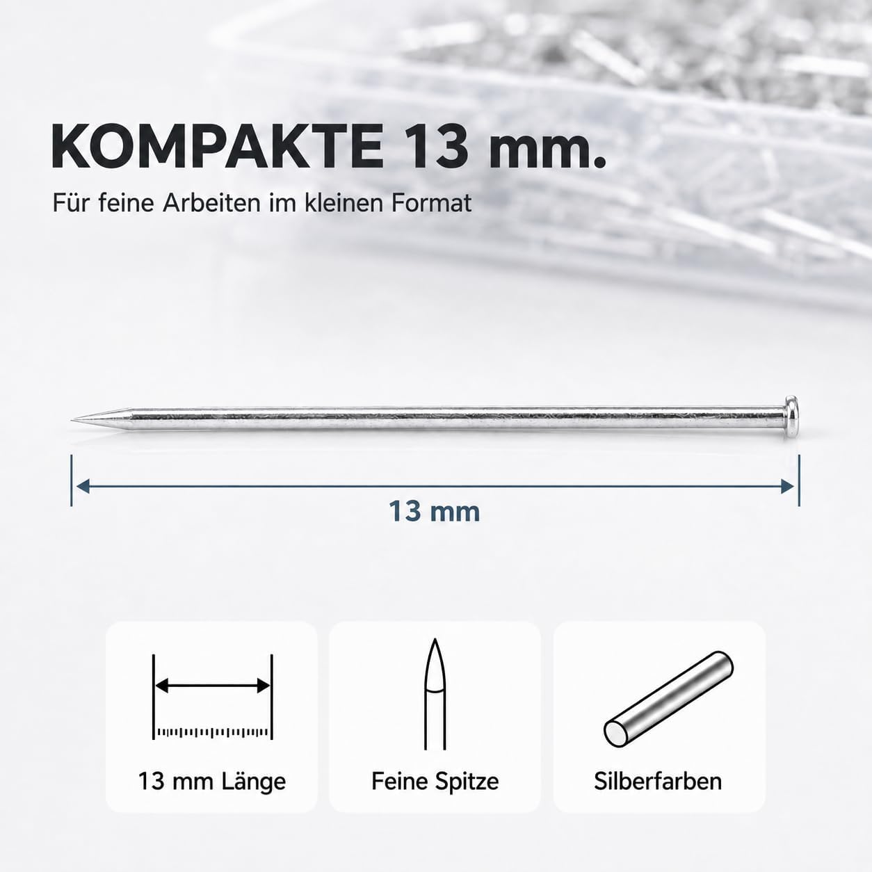 Detalle 1 de ORGANIZABEL OG-002 spelden, 3000 stuks met kop van 13 mm