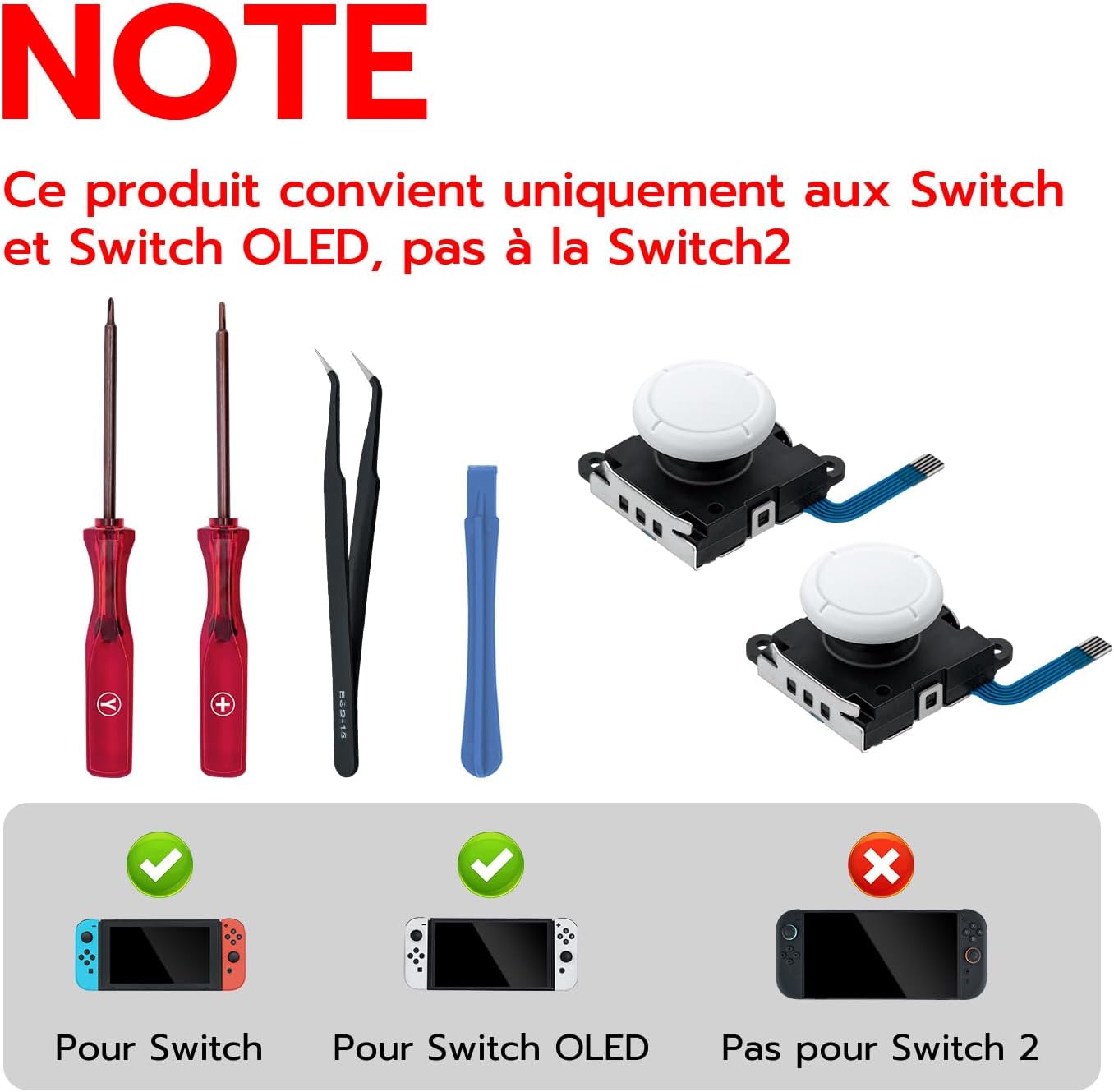 Thumbnail 6 de Kit de réparation Joy-Con Mcbazel (Switch / Switch Lite / Switch OLED) avec joysticks de rechange et tournevis Triwing