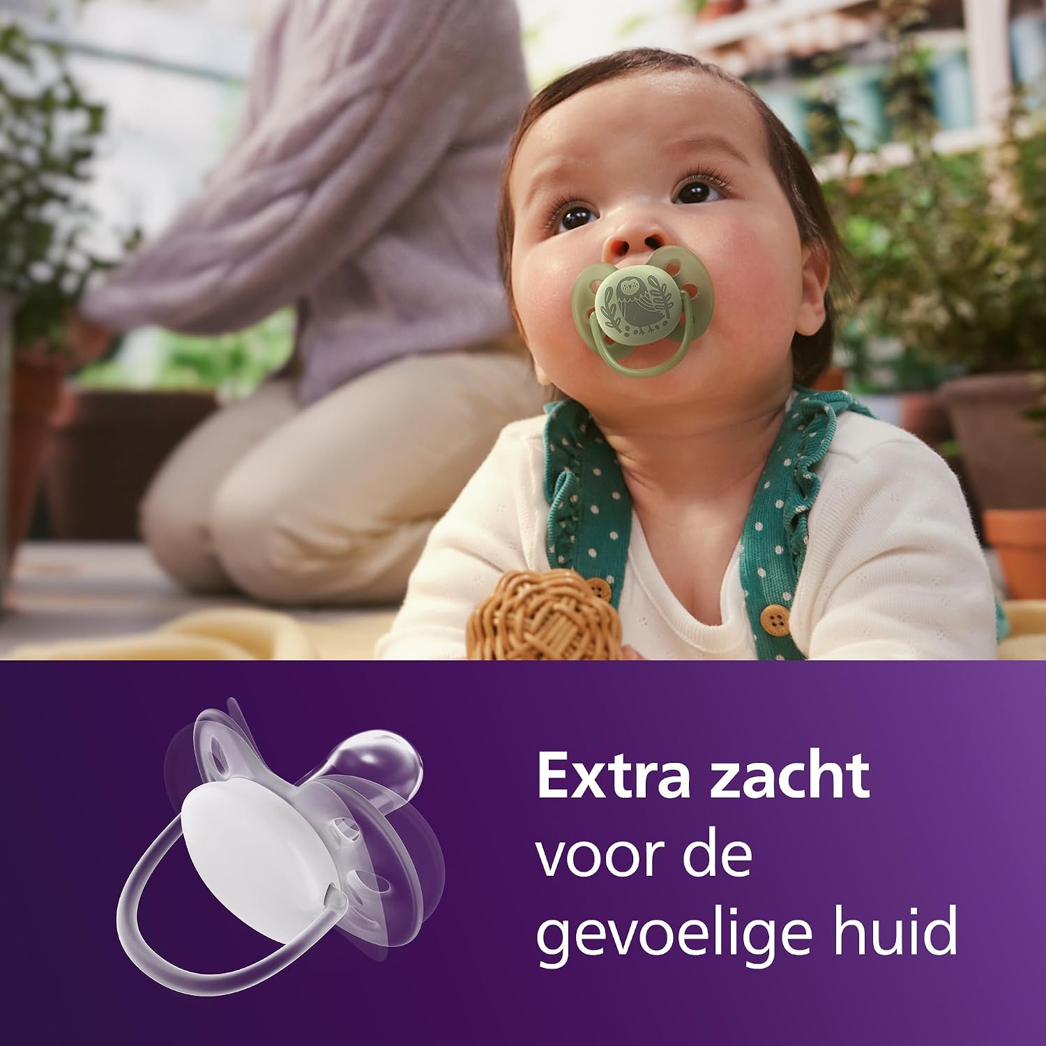 Detalle de Philips Avent Ultra Soft SCF091/52 fopspenen, 6-18 maanden, siliconen