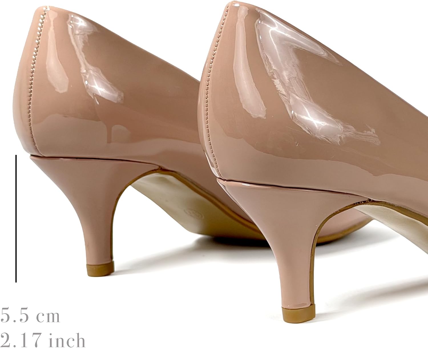 Detalle de MSSCAI pumps voor dames met hak van 5,5 cm, laklook en spitse neus