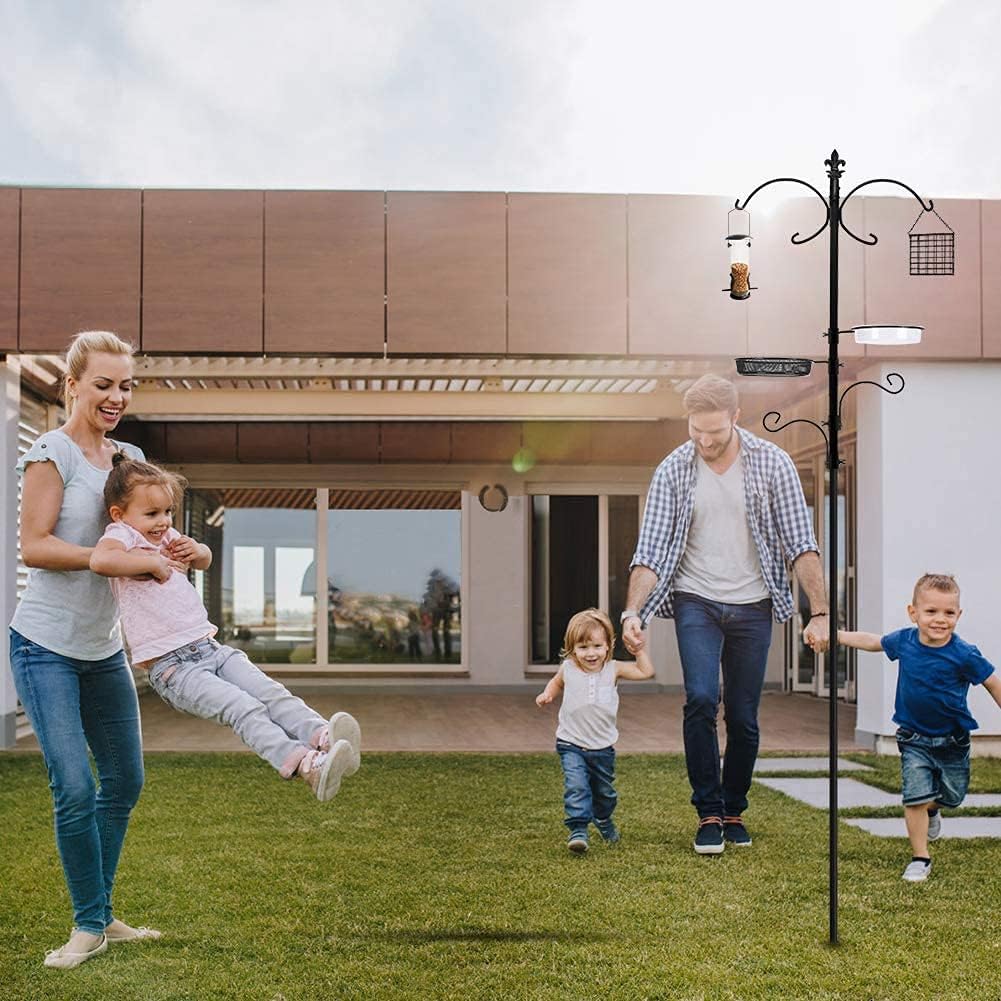 Thumbnail 1 de Urban Deco Hanging Bird Feeding Station With Feeders and Bath Tray (Heavy-Duty Pole)