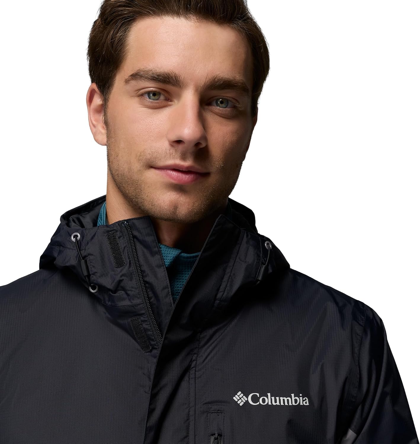 Detalle de Columbia Pouring Adventure III Chaqueta para Hombre: impermeable y transpirable para aventuras y uso urbano