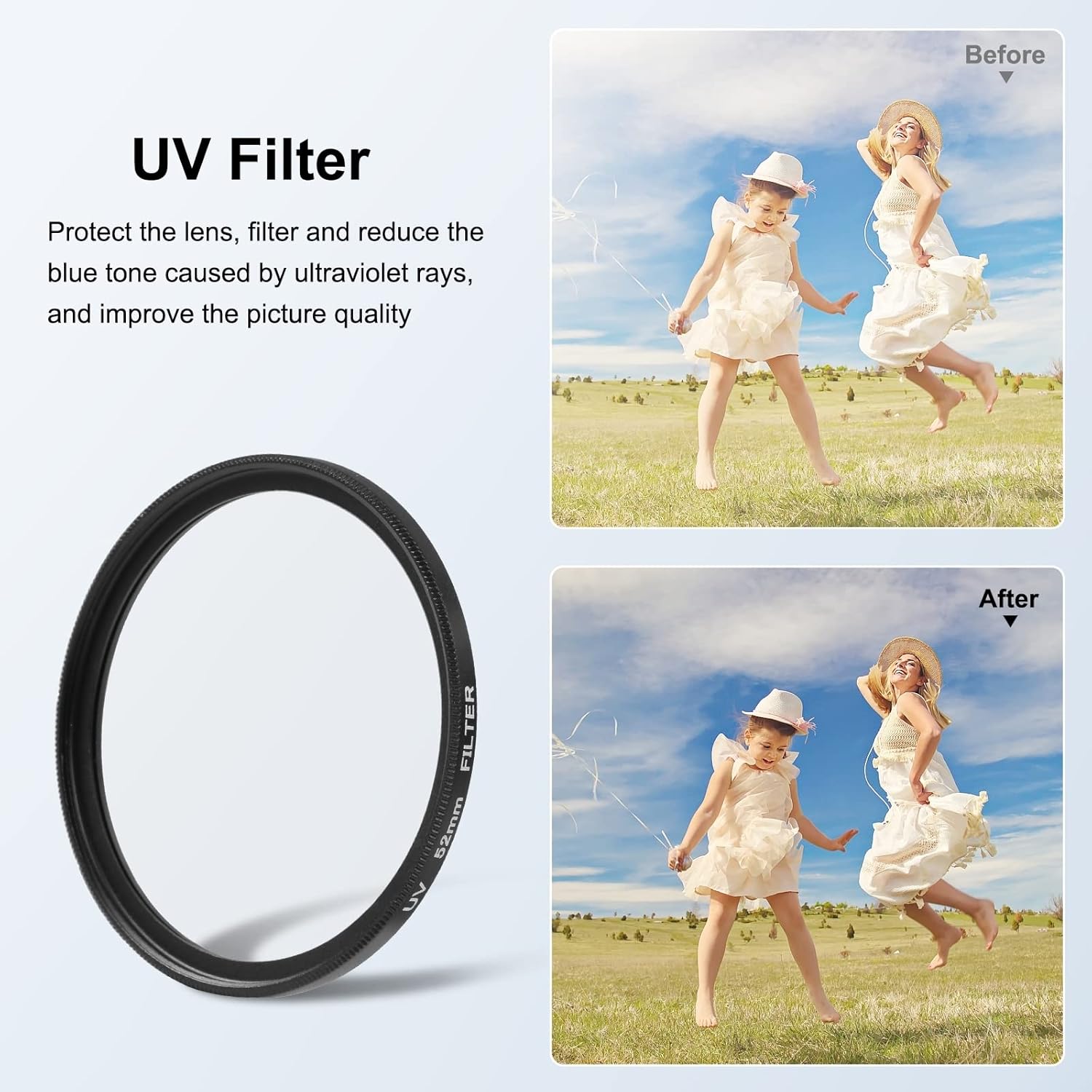 Detalle de PULUZ 52mm CPL+ UV Filter for GoPro HERO12/11/10/9 with Adapter Ring