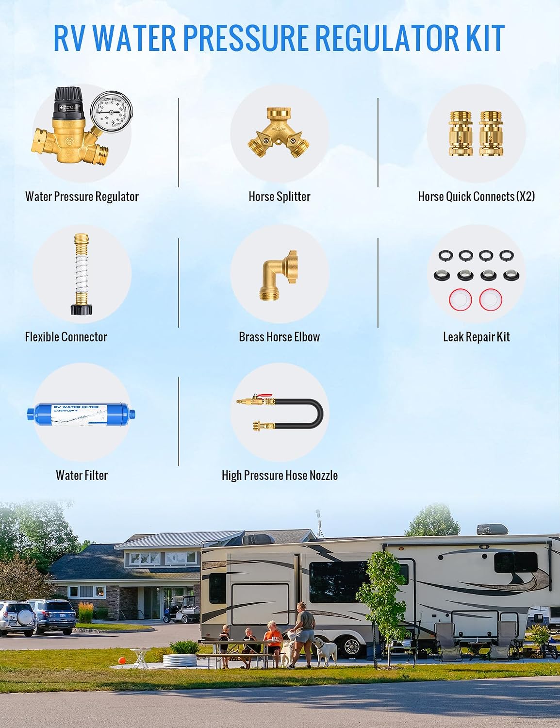Thumbnail 6 de RV Water Pressure Regulator Kit with All-in-One Fresh Water Setup