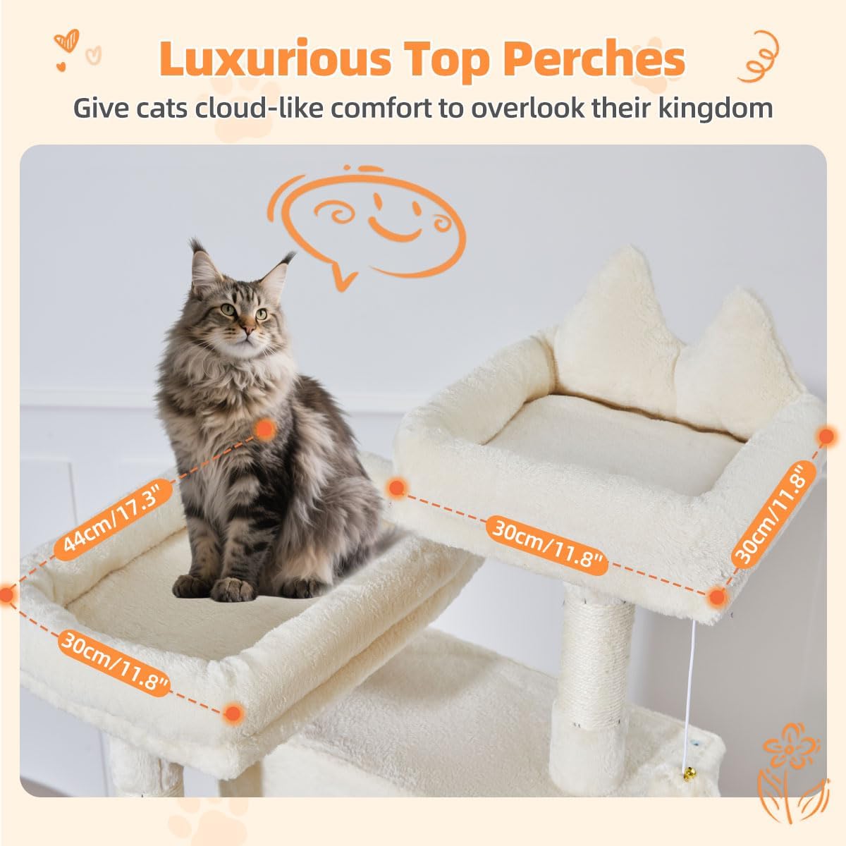 Thumbnail 6 de Taoqimiao Cat Tree, 180cm Cat Tower for Indoor Cats – MS026LM Beige