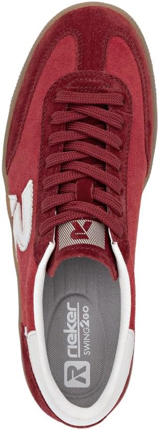 Detalle de Rieker Sneaker Low Blau aus echtem Leder mit herausnehmbarer Komfort-Einlegesohle