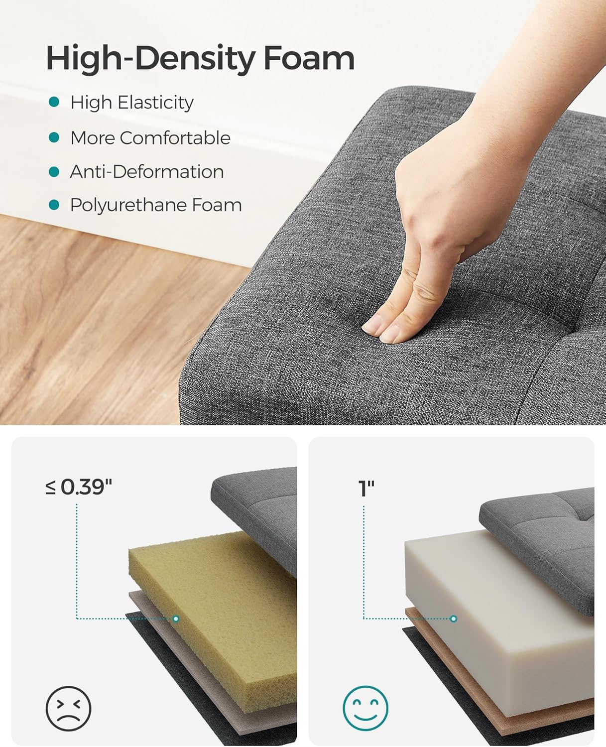 Thumbnail 6 de SONGMICS Storage Ottoman Bench, 43.3-Inch