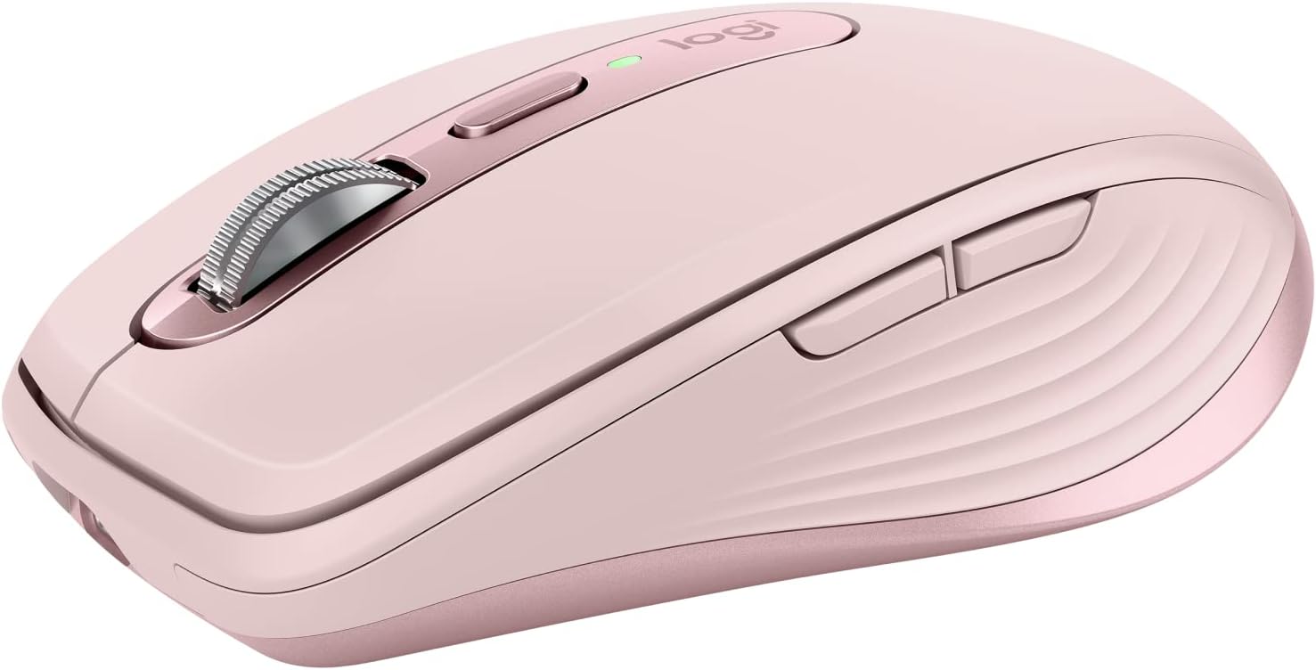 Detalle de Logitech MX Anywhere 3S Compact Wireless Mouse, Rose, 8K DPI, MagSpeed Scroll