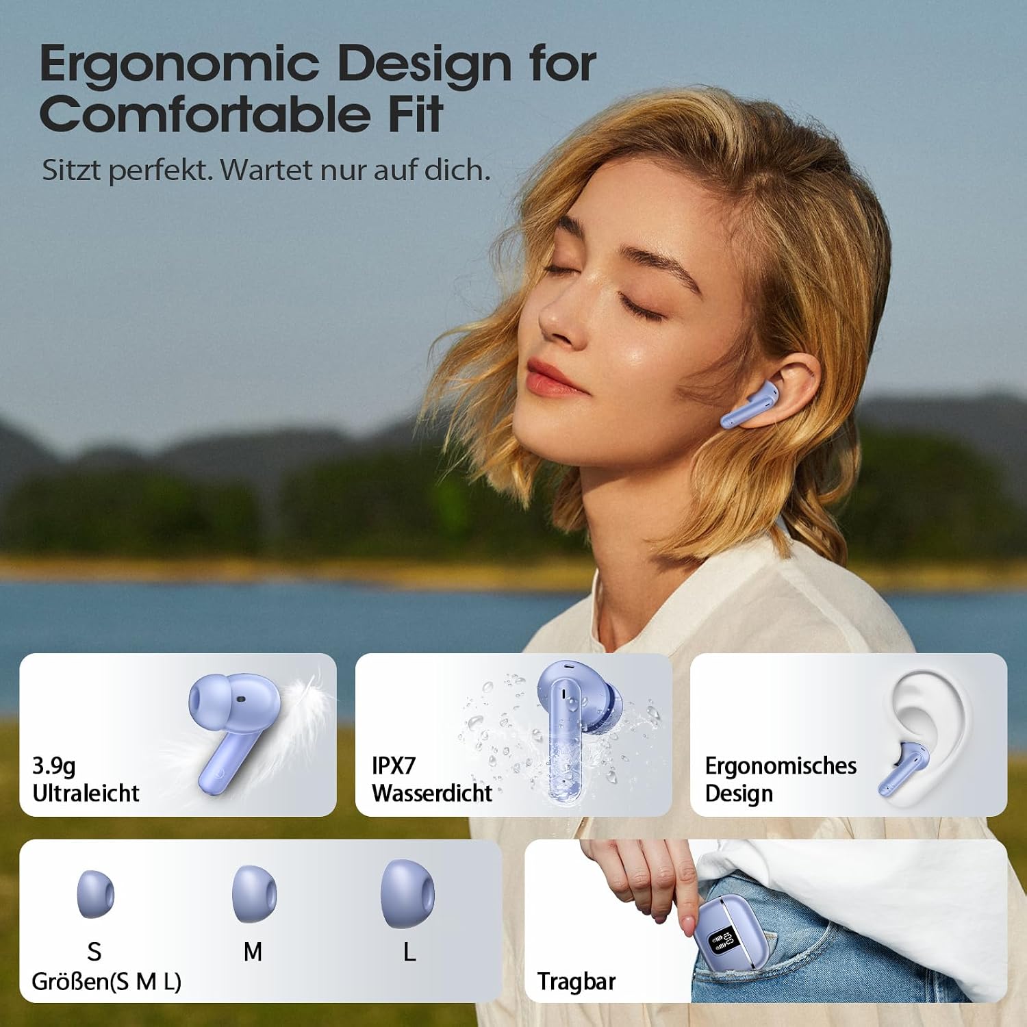 Thumbnail 6 de W70 Pro In-Ear Bluetooth Kopfhörer – 46 Stunden Akku, Bluetooth 5.4, IPX7, HiFi-Sound