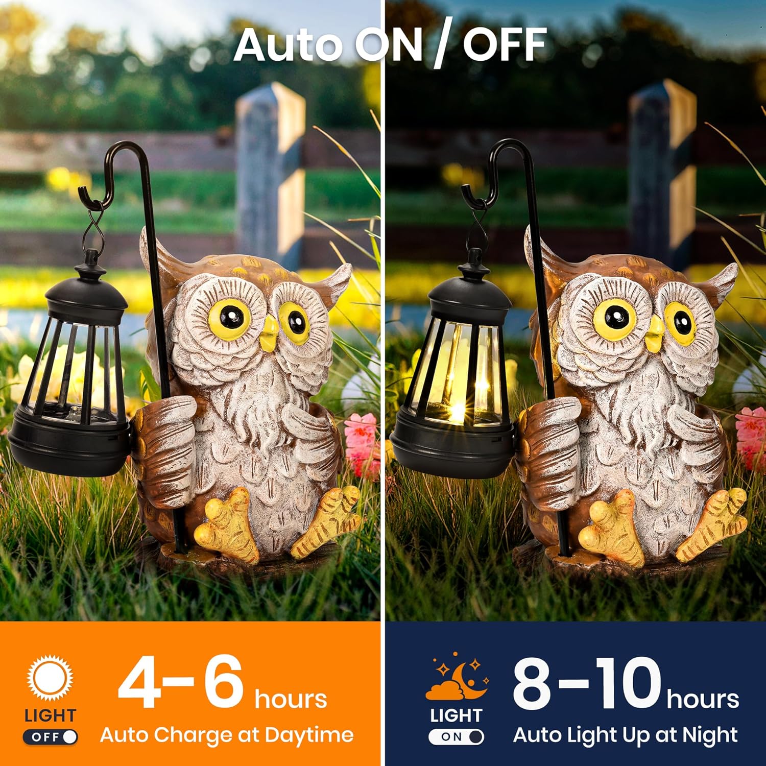 Thumbnail 2 de GIGALUMI Solar Garden Statues Owl Figurine Lights