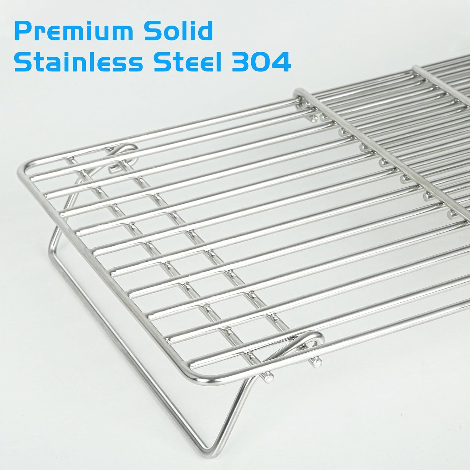 Detalle 1 de CANDANA Adjustable Griddle Warming Rack, Stainless Steel, Foldable, 2-Pack