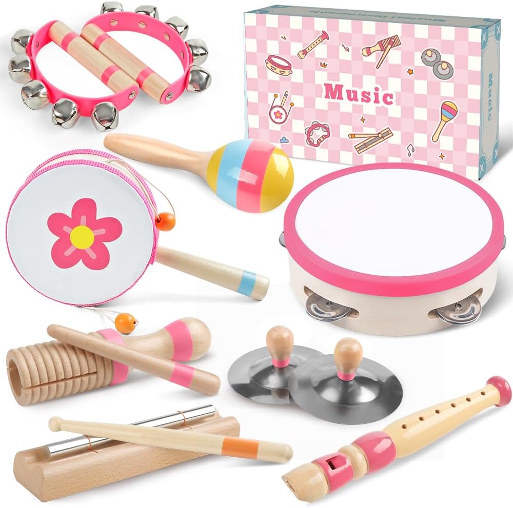 Thumbnail 6 de Instruments de Musique Montessori 8 en 1 pour tout-petits (1–3 ans) – Rose