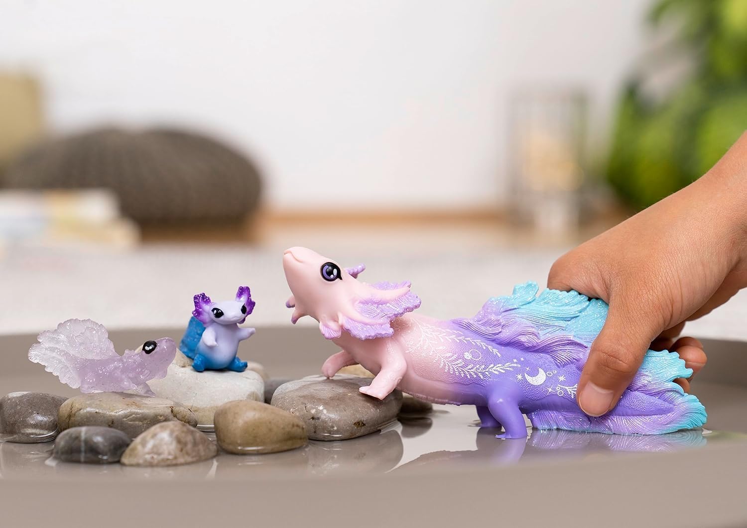 Detalle de Schleich BAYALA Axolote Madre y crías 3 piezas