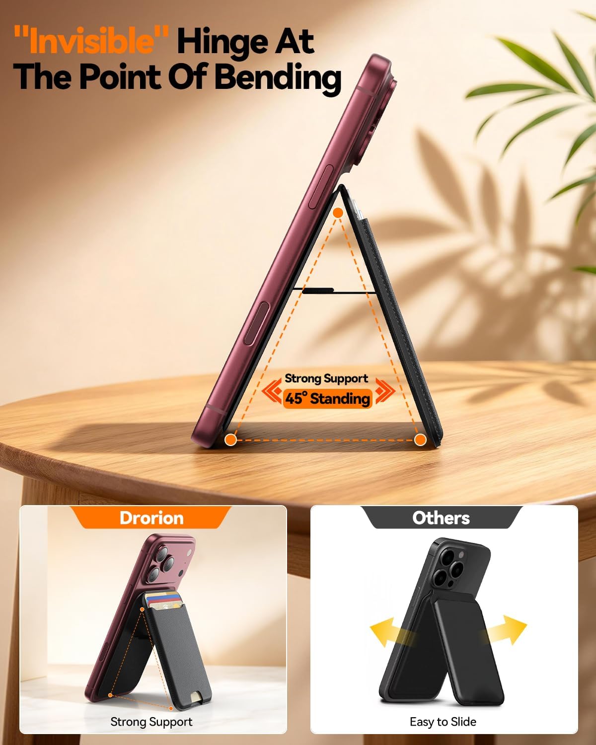 Detalle 2 de Magnetic Phone Wallet Stand, 1 Card Slot