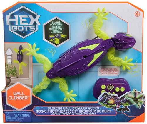 HEX BOTS Glow-in-the-Dark Gecko RC: Geco Telecomandato Ricaricabile per bambini oltre 4 anni