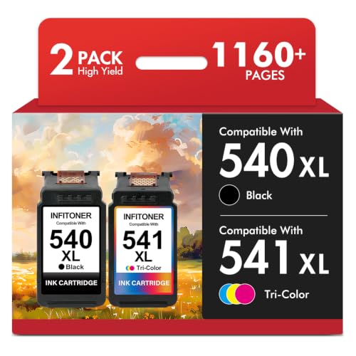 Detalle de INFITONER 540XL/541XL Multipack PG-540 CL-541 – Kompatible Canon Druckerpatronen (Schwarz/More Color) für Pixma TS/MG/MX Serie