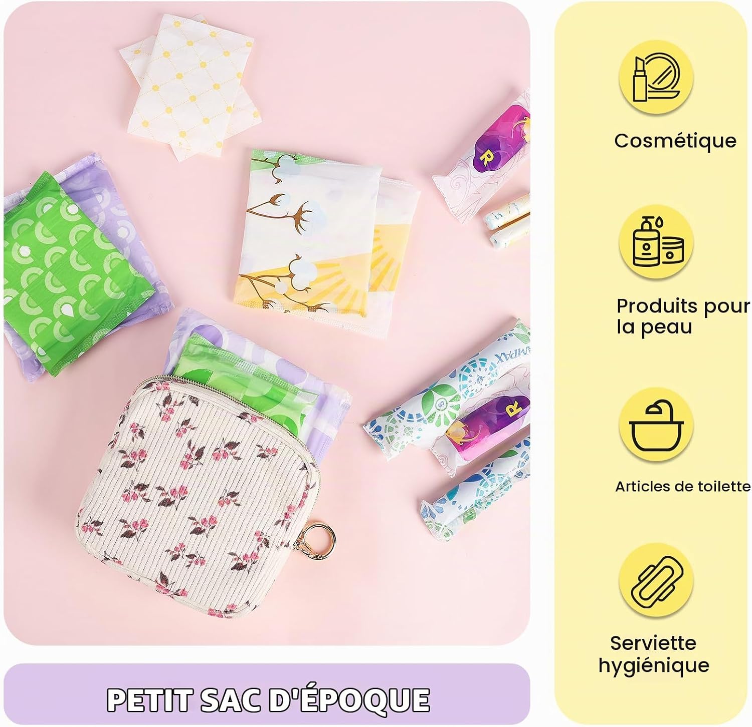 Detalle de Playexen PL0757-PK Flower Makeup-01 mini-make-uptasje met bloemenprint en rits