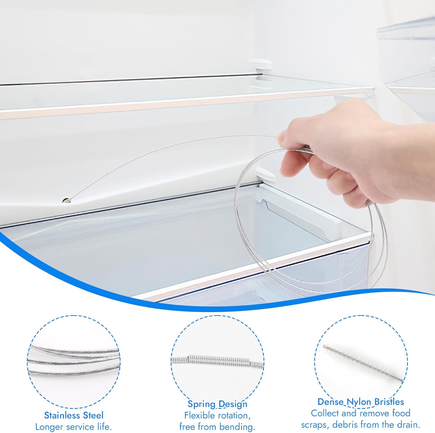 Thumbnail 3 de Vaktop Kühlschrank Reinigungsset (5-teilig) für Abflussloch & Ablaufreinigung